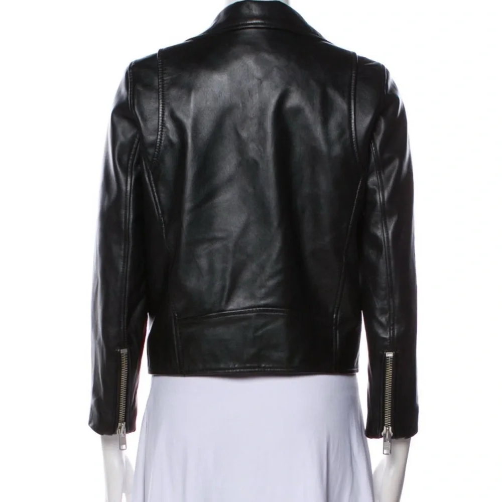 Ganni Classic Black Leather Jacket - Picture 3 of 4